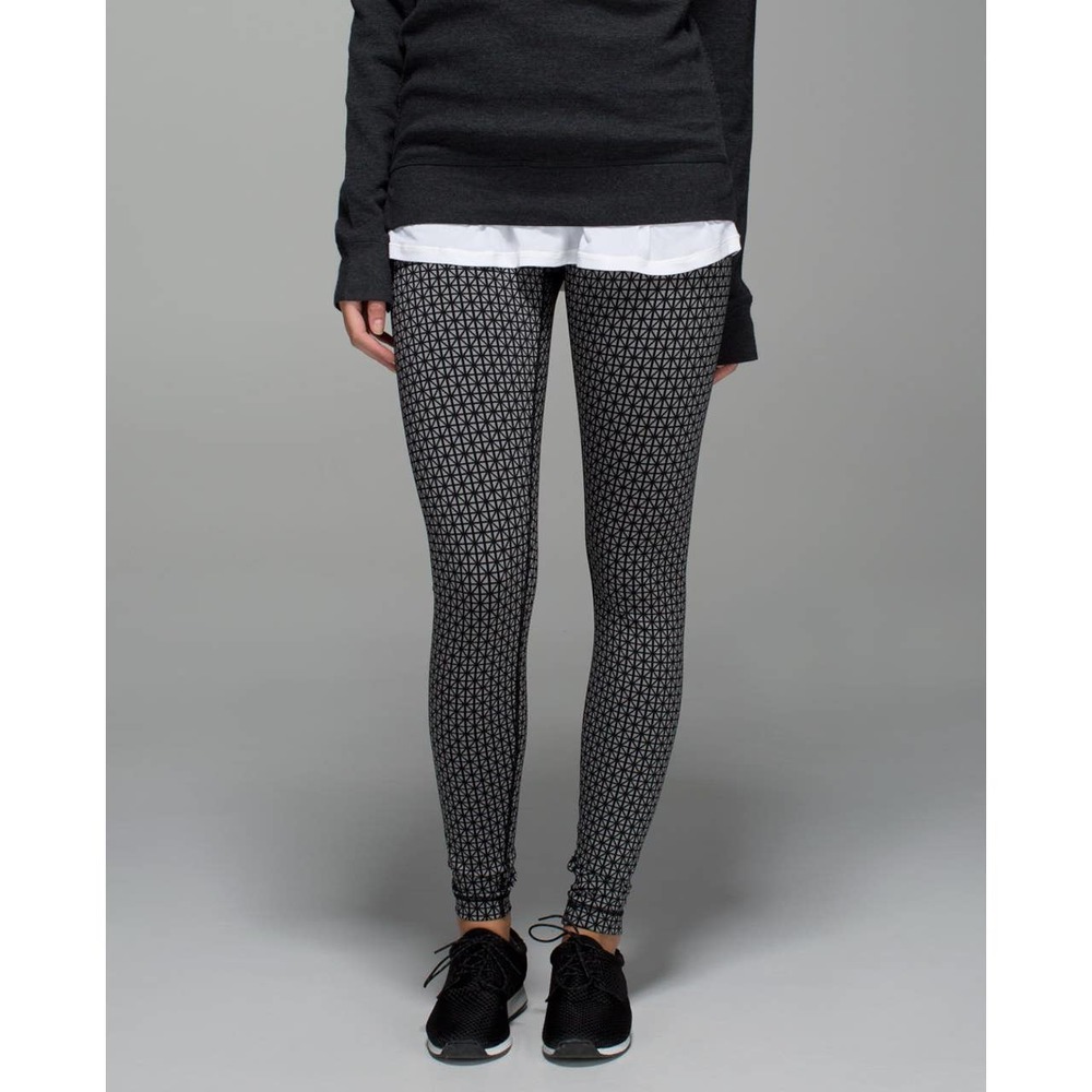 Lululemon Wunder Under Pant Tri Geo Silver Spoon Black Geometric Luon 8